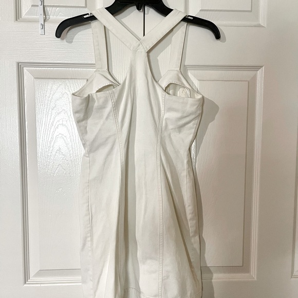 BCBG White Denim Button Down Mini Dress - Picture 3 of 6